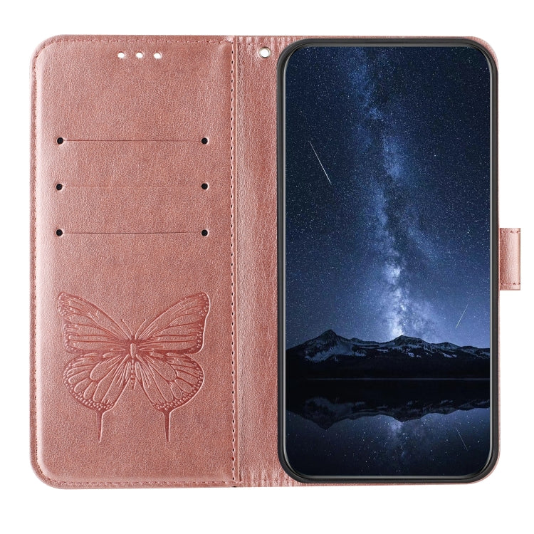 For Doogee N55 Plus Embossed Butterfly Leather Phone Case(Rose Gold) - Doogee Cases by PMC TechLife | Online Shopping South Africa | PMC TechLife | Buy Now Pay Later Mobicred