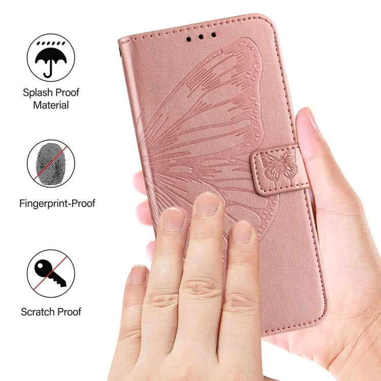 For Doogee N55 Plus Embossed Butterfly Leather Phone Case(Rose Gold) - Doogee Cases by PMC TechLife | Online Shopping South Africa | PMC TechLife | Buy Now Pay Later Mobicred