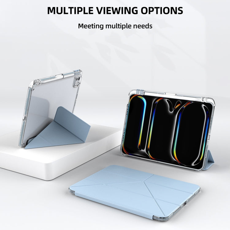 For iPad 2025 / 2022 mutural Y-Shape Deformation Leather Tablet Case(Ice Blue) - free shipping - PMc TechLife - Order now!