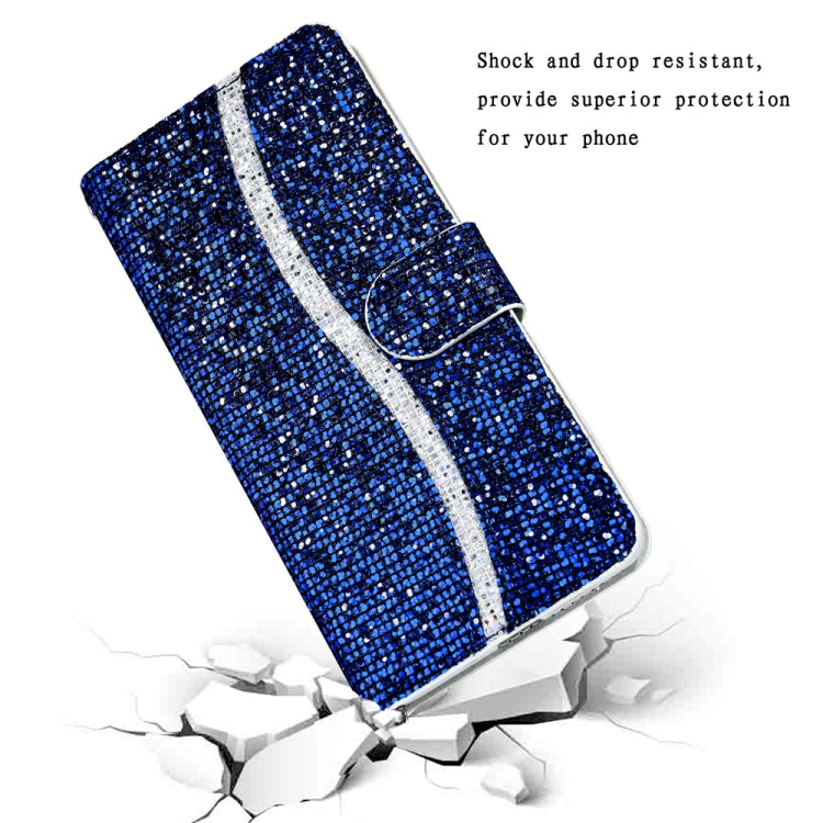 For Samsung Galaxy S25+ 5G Glitter Powder Filp Leather Phone Case(Blue) - Galaxy S25+ 5G Cases by PMC Jewellery | Online Shopping South Africa | PMC Jewellery | Buy Now Pay Later Mobicred