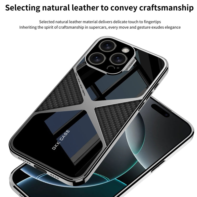 For iPhone 16 Pro Max GKK Leather Electroplating Supersonic Speed Shockproof Phone Case(Black) - iPhone 16 Pro Max Cases by GKK | Online Shopping South Africa | PMC Jewellery | Buy Now Pay Later Mobicred