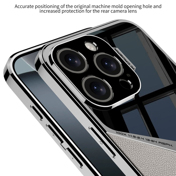 For iPhone 16 Pro Max GKK Leather Electroplating Supersonic Speed Shockproof Phone Case(Carbon Fibre) - iPhone 16 Pro Max Cases by GKK | Online Shopping South Africa | PMC Jewellery | Buy Now Pay Later Mobicred