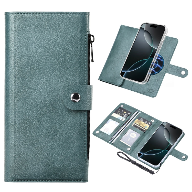 For iPhone 16 Pro Max ViLi GVS-C Series MagSafe Magnetic RFID Leather Flip Phone Case(Green) - free shipping - PMC Jewellery - Order now!