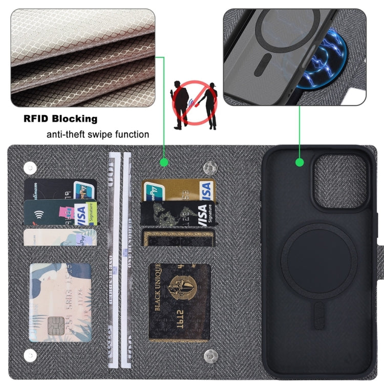 For iPhone 16 Pro Max ViLi GBS Series MagSafe Magnetic RFID Leather Flip Phone Case(Black) - iPhone 16 Pro Max Cases by ViLi | Online Shopping South Africa | PMC Jewellery | Buy Now Pay Later Mobicred