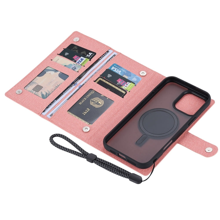 For iPhone 16 ViLi GBS Series MagSafe Magnetic RFID Leather Flip Phone Case(Pink) - iPhone 16 Cases by ViLi | Online Shopping South Africa | PMC Jewellery | Buy Now Pay Later Mobicred