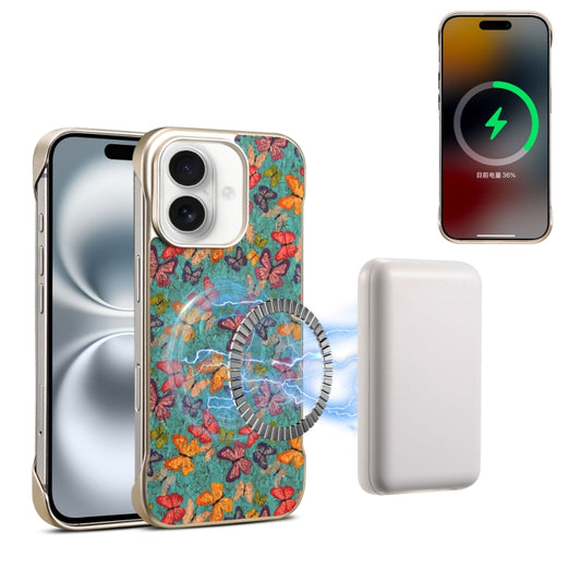 For iPhone 16 Plus Denior A18 Paint MagSafe Phone Case(Butterflies) - iPhone 16 Plus Cases by Denior | Online Shopping South Africa | PMC Jewellery | Buy Now Pay Later Mobicred