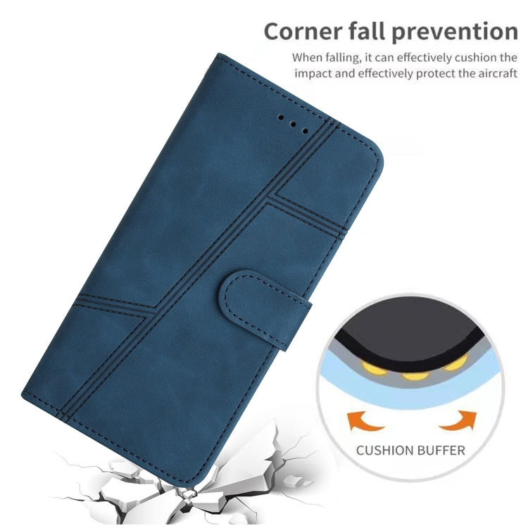 For Samsung Galaxy S25+ 5G Skin-feel Stitching Leather Phone Case(Blue) - Galaxy S25+ 5G Cases by PMC Jewellery | Online Shopping South Africa | PMC Jewellery | Buy Now Pay Later Mobicred
