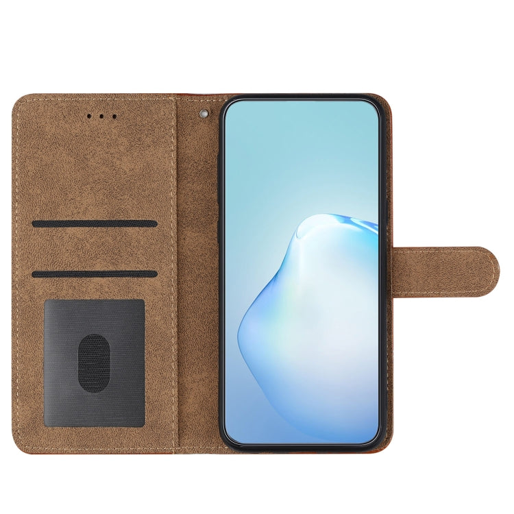 For Samsung Galaxy S25+ 5G Cowhide Texture Stitching Leather Phone Case(Coffee) - Galaxy S25+ 5G Cases by PMC Jewellery | Online Shopping South Africa | PMC Jewellery | Buy Now Pay Later Mobicred