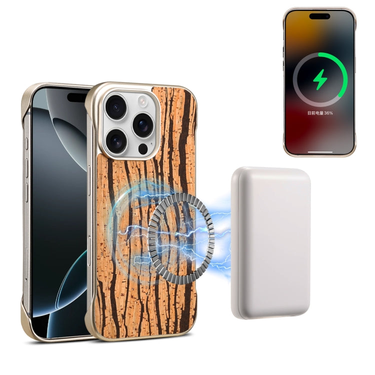 For iPhone 16 Pro Max Denior A18 WoodenPaint MagSafe Phone Case(Tree Pattern) - iPhone 16 Pro Max Cases by Denior | Online Shopping South Africa | PMC Jewellery | Buy Now Pay Later Mobicred