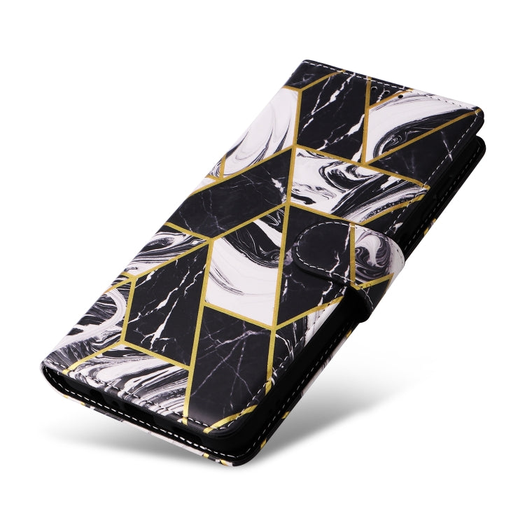 For Samsung Galaxy S25 5G Marble Bronzing Stitching Leather Phone Case(Black) - free shipping - PMC Jewellery - Order now!