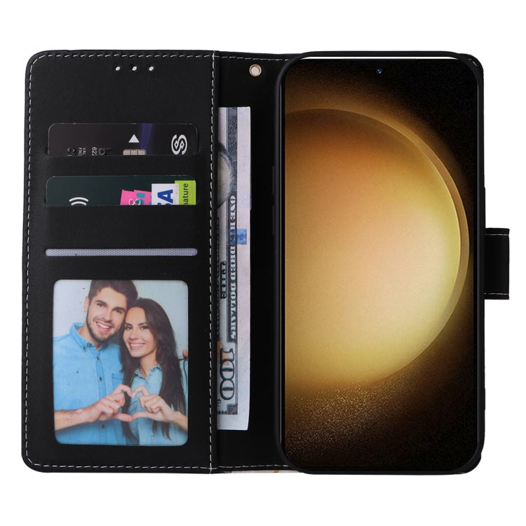 For Samsung Galaxy S25+ 5G Marble Bronzing Stitching Leather Phone Case(Black) - free shipping - PMC Jewellery - Order now!