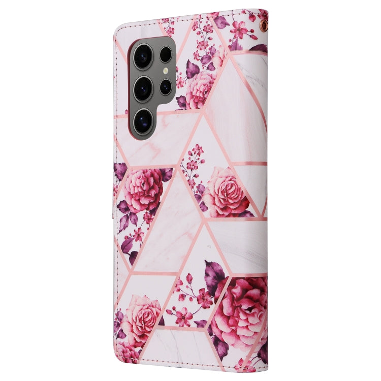 For Samsung Galaxy S25 Ultra 5G Marble Bronzing Stitching Leather Phone Case(Rose Gold) - Galaxy S25 Ultra 5G Cases by PMC Jewellery | Online Shopping South Africa | PMC Jewellery | Buy Now Pay Later Mobicred