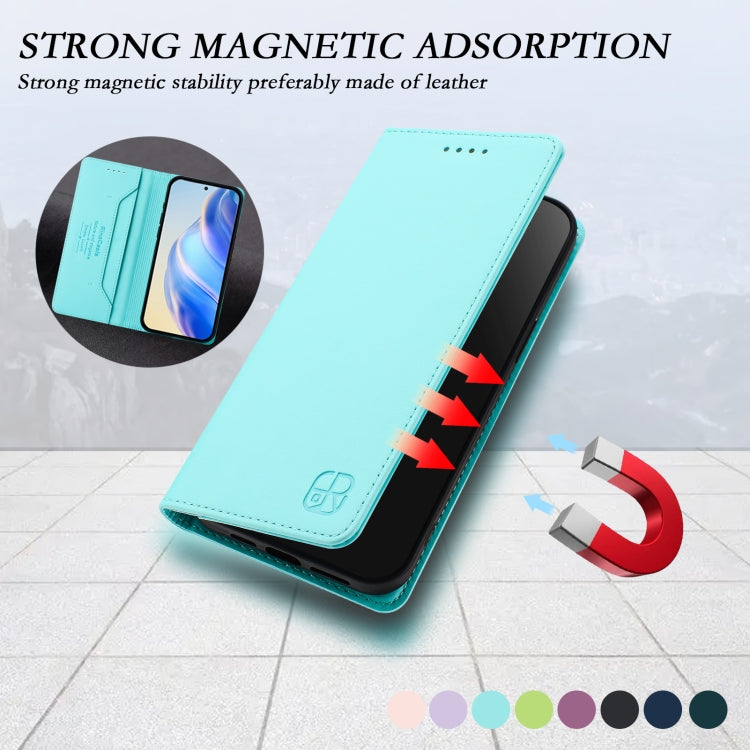 For Samsung Galaxy S24+ / S25+ 5G RC01 Dual-Folded Magnetic Suction RFID Leather Phone Case(Mint Green) - Galaxy S25+ 5G Cases by PMC Jewellery | Online Shopping South Africa | PMC Jewellery | Buy Now Pay Later Mobicred