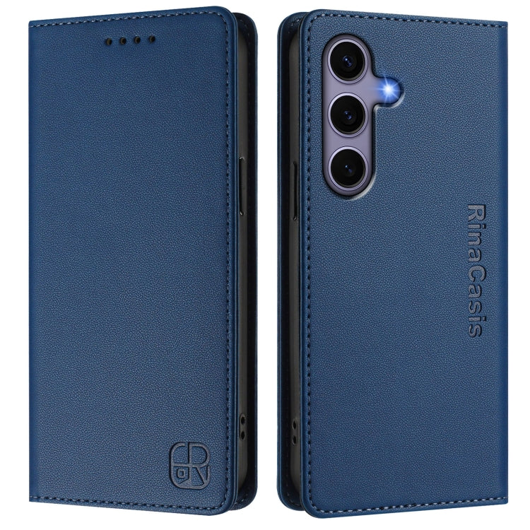 For Samsung Galaxy S24+ / S25+ 5G RC01 Dual-Folded Magnetic Suction RFID Leather Phone Case(Dark Blue) - Galaxy S25+ 5G Cases by PMC Jewellery | Online Shopping South Africa | PMC Jewellery | Buy Now Pay Later Mobicred