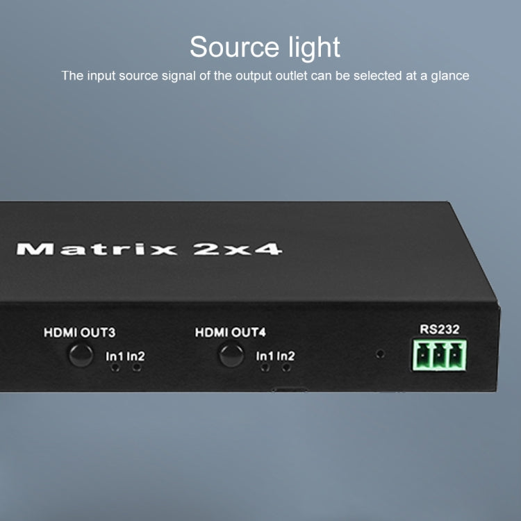 Measy MT4324 4K 30Hz 2 In 4 Out HDMI Matrix Switch Support Seamless Switching, AU Plug(Black) - free shipping - PMC TechLife - Order now!