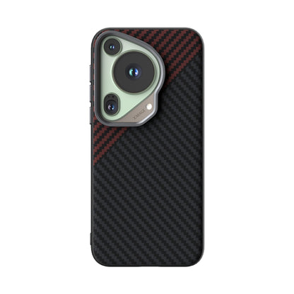 For Huawei Pura 70 Ultra ABEEL C Carbon Fiber Series 6D Micro Relief MagSafe Phone Case(Black Red) - Huawei Cases by PMC Jewellery | Online Shopping South Africa | PMC Jewellery | Buy Now Pay Later Mobicred