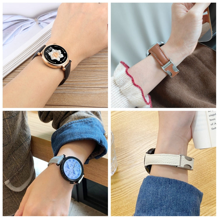 18mm Universal Slim Magnetic Buckle Genuine Leather Watch Band(Plain Weave Dark Grey) - free shipping - PMc TechLife - Order now!