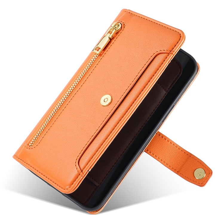 For Fujitsu Arrows We2 Plus Sheep Texture Cross-body Zipper Wallet Leather Phone Case(Orange) - More Brand by PMC TechLife | Online Shopping South Africa | PMC TechLife | Buy Now Pay Later Mobicred