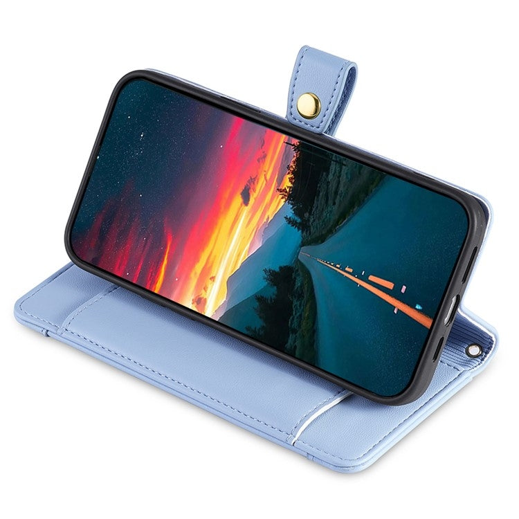 For Fujitsu Arrows We2 Plus Sheep Texture Cross-body Zipper Wallet Leather Phone Case(Blue) - free shipping - PMC TechLife - Order now!