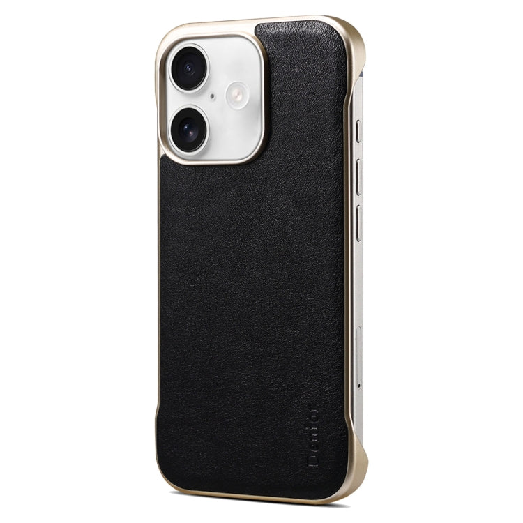 For iPhone 16 Plus Denior MagSafe Genuine Leather Calf Texture  Phone Case(Black) - free shipping - PMC Jewellery - Order now!