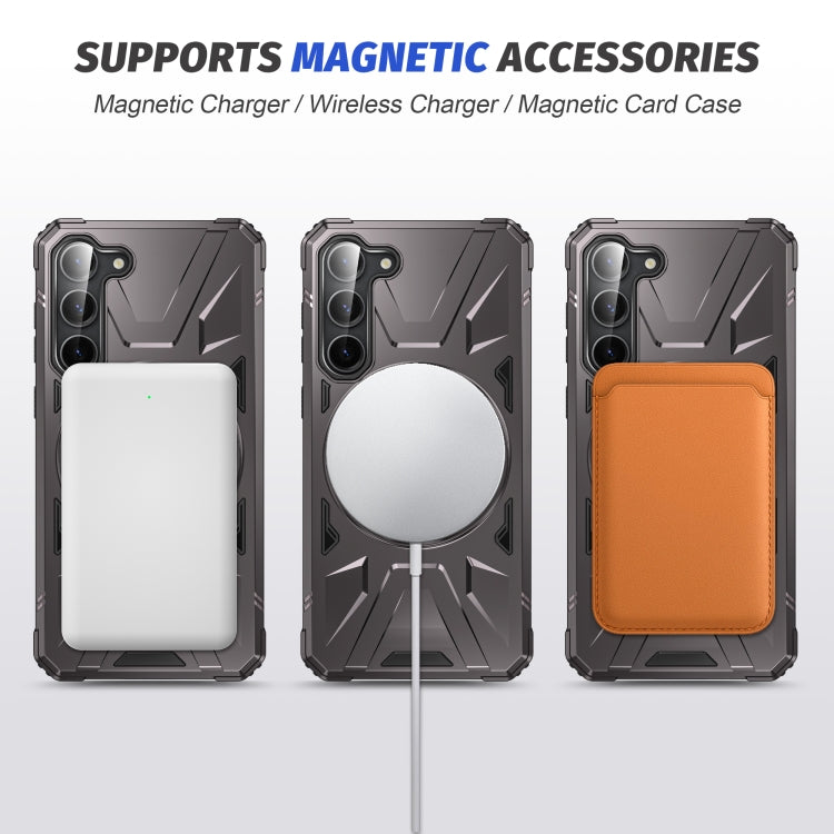 For Samsung Galaxy S25 5G MagSafe Magnetic Shockproof Phone Case with Ring Holder(Dark Grey) - Galaxy S25 5G Cases by PMC Jewellery | Online Shopping South Africa | PMC Jewellery | Buy Now Pay Later Mobicred