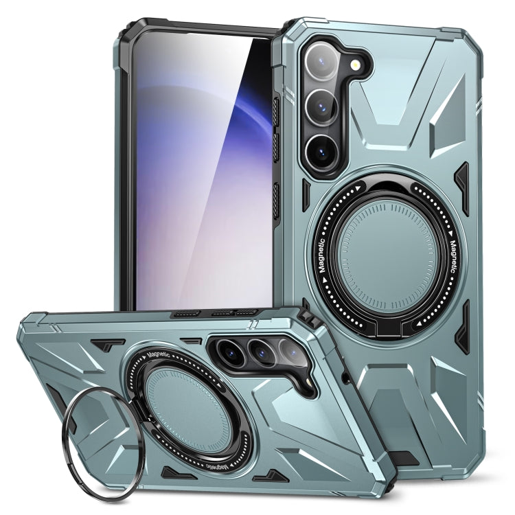 For Samsung Galaxy S25+ 5G MagSafe Magnetic Shockproof Phone Case with Ring Holder(Green) - free shipping - PMC Jewellery - Order now!