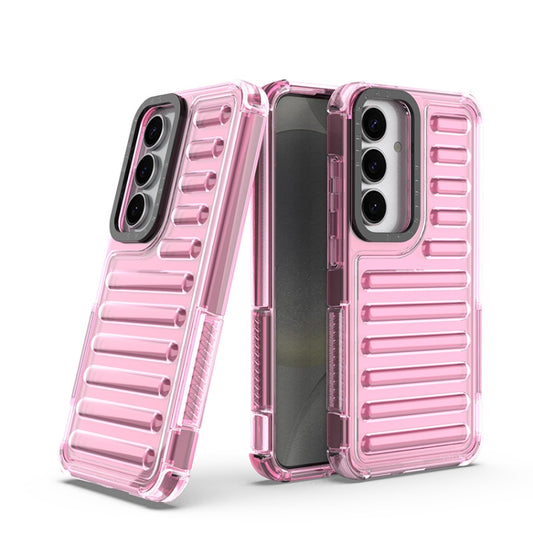 For Samsung Galaxy S25 5G High Transparency TPU Hybrid PC Airbag Phone Case(Pink) - Galaxy S25 5G Cases by PMC Jewellery | Online Shopping South Africa | PMC Jewellery | Buy Now Pay Later Mobicred