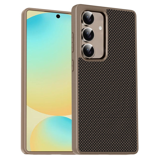 For Samsung Galaxy S25 5G Pita Series TPU + PC Texture Phone Case(Gold) - Galaxy S25 5G Cases by PMC Jewellery | Online Shopping South Africa | PMC Jewellery | Buy Now Pay Later Mobicred