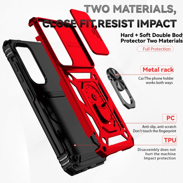 For Samsung Galaxy S25+ 5G Sliding Camshield Holder Phone Case(Red) - Galaxy S25+ 5G Cases by PMC Jewellery | Online Shopping South Africa | PMC Jewellery | Buy Now Pay Later Mobicred