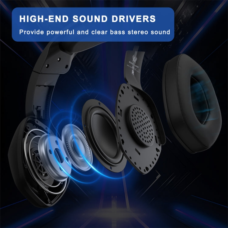 KOTION EACH G6000 On-Ear Gaming Headset with Mic, Length: About 2.1m(Black) - Multimedia Headset by KOTION EACH | Online Shopping South Africa | PMC TechLife | Buy Now Pay Later Mobicred