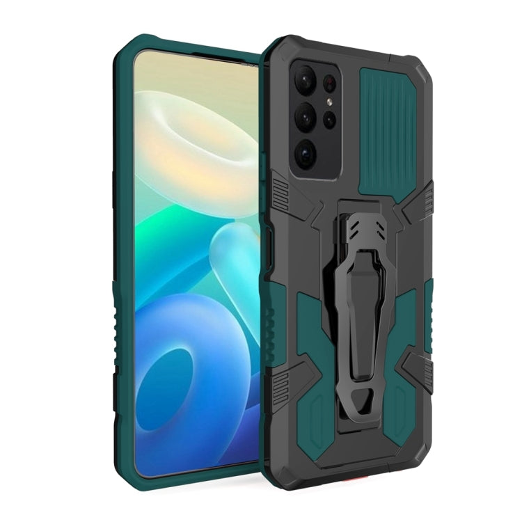 For Samsung Galaxy S25 Ultra 5G Armor Warrior Shockproof PC + TPU Phone Case(Army Green) - Galaxy S25 Ultra 5G Cases by PMC Jewellery | Online Shopping South Africa | PMC Jewellery | Buy Now Pay Later Mobicred