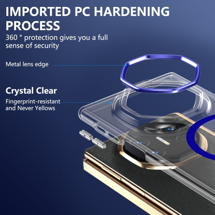 For Huawei Mate XT Ultimate Design lce Folding Series MagSafe Integrated Clear PC Phone Case(Royal Blue) - Huawei Cases by PMC TechLife | Online Shopping South Africa | PMC TechLife | Buy Now Pay Later Mobicred