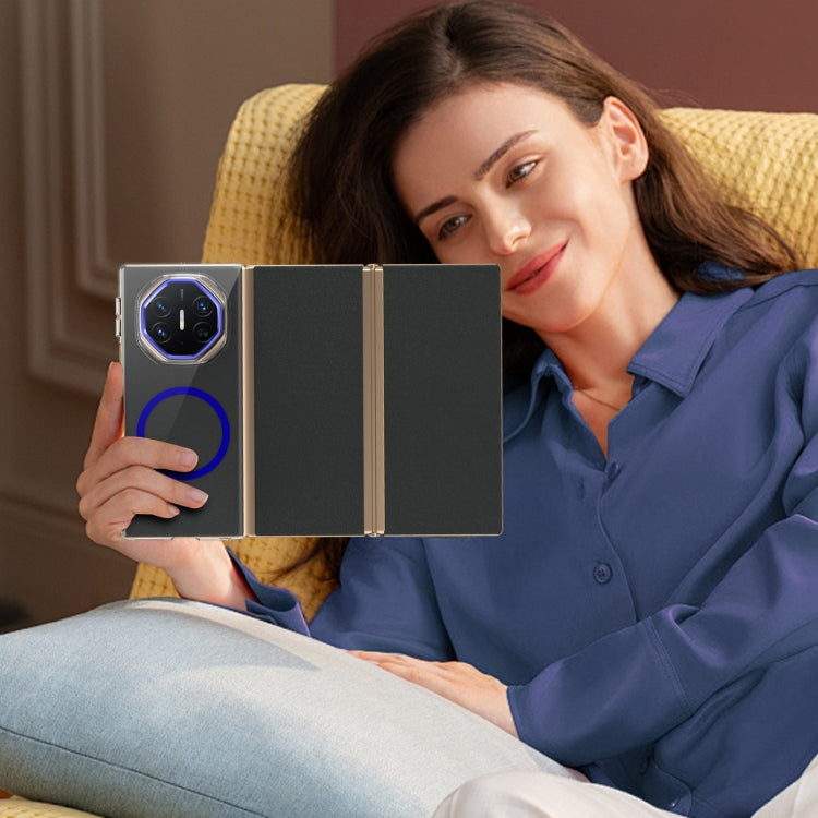 For Huawei Mate XT Ultimate Design lce Folding Series MagSafe Integrated Clear PC Phone Case(Royal Blue) - Huawei Cases by PMC TechLife | Online Shopping South Africa | PMC TechLife | Buy Now Pay Later Mobicred