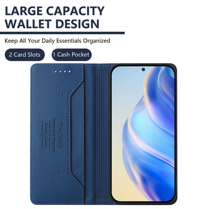 For Honor Magic6 Pro Global RC01 Dual-Folded Magnetic Suction RFID Leather Phone Case(Dark Blue) - Honor Cases by PMC Jewellery | Online Shopping South Africa | PMC Jewellery | Buy Now Pay Later Mobicred