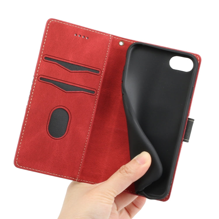 For iPhone 16e Grid Stitching Leather Phone Case with Lanyard(Red) - free shipping - PMC TechLife - Order now!