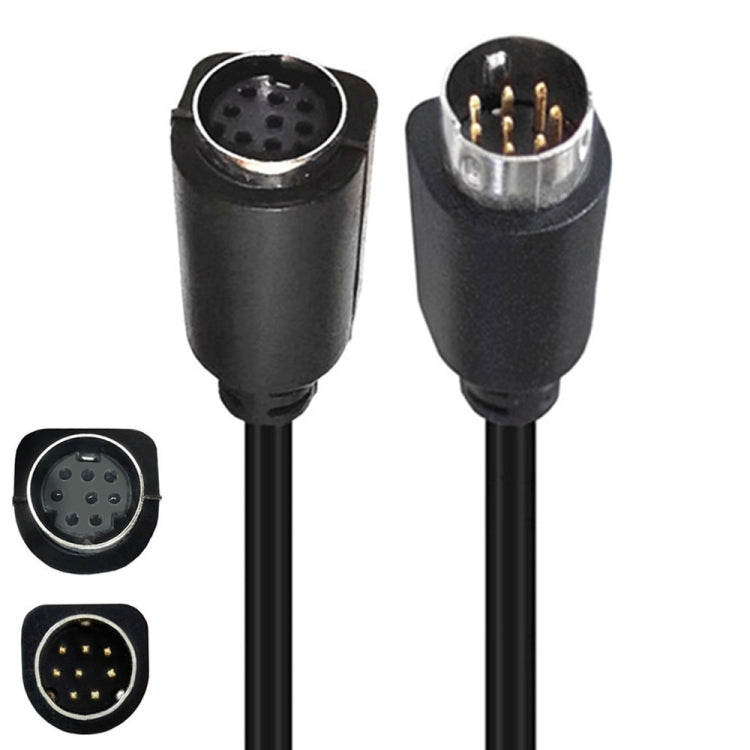 90 Degree mini DIN 8 Pin TV Audio Adapter Cable S-Video TV Box Cable, Length:3m(Black) - Cables by PMC TechLife | Online Shopping South Africa | PMC TechLife | Buy Now Pay Later Mobicred
