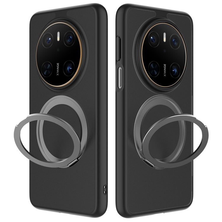 For Huawei Mate 70 Frosted 360 Degree Rotating Holder Phone Case(Black) - Huawei Cases by PMC TechLife | Online Shopping South Africa | PMC TechLife | Buy Now Pay Later Mobicred