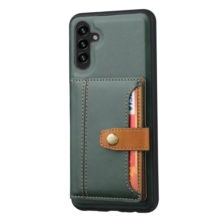 For Samsung Galaxy S25+ 5G Calfskin Card Slot TPU Hybrid PU Phone Case(Green) - Galaxy S25+ 5G Cases by PMC Jewellery | Online Shopping South Africa | PMC Jewellery | Buy Now Pay Later Mobicred