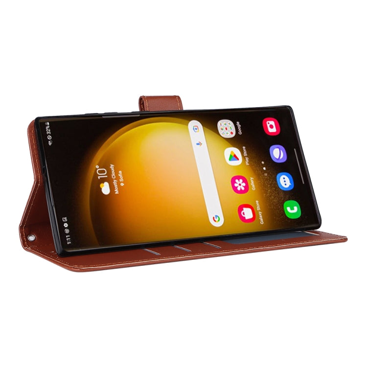 For Samsung Galaxy S25 Ultra 5G 3-Card Slots Multifunctional Leather Phone Case(Brown) - Galaxy S25 Ultra 5G Cases by PMC Jewellery | Online Shopping South Africa | PMC Jewellery | Buy Now Pay Later Mobicred