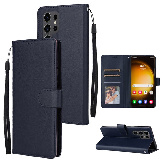 For Samsung Galaxy S25 Ultra 5G 3-Card Slots Multifunctional Leather Phone Case(Blue) - Galaxy S25 Ultra 5G Cases by PMC Jewellery | Online Shopping South Africa | PMC Jewellery | Buy Now Pay Later Mobicred