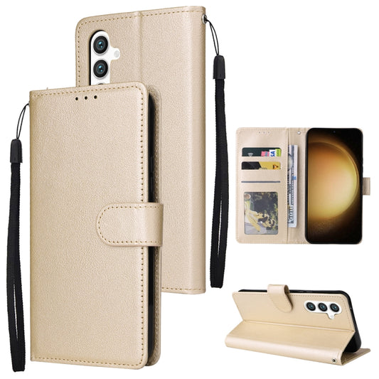 For Samsung Galaxy S25+ 5G 3-Card Slots Multifunctional Leather Phone Case(Gold) - Galaxy S25+ 5G Cases by PMC Jewellery | Online Shopping South Africa | PMC Jewellery | Buy Now Pay Later Mobicred