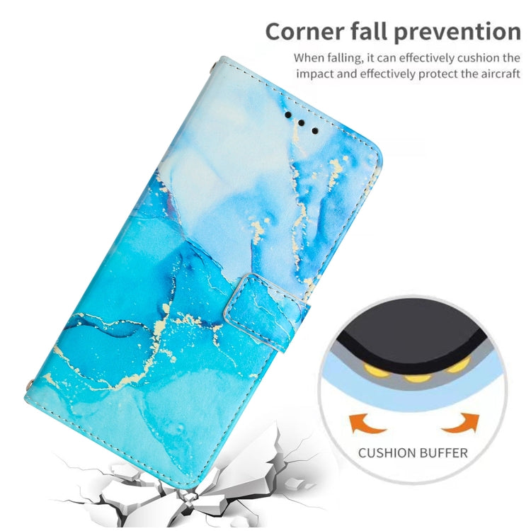 For Samsung Galaxy S25 5G Painted Marble Pattern Leather Phone Case(Blue Green) - Galaxy S25 5G Cases by PMC Jewellery | Online Shopping South Africa | PMC Jewellery | Buy Now Pay Later Mobicred