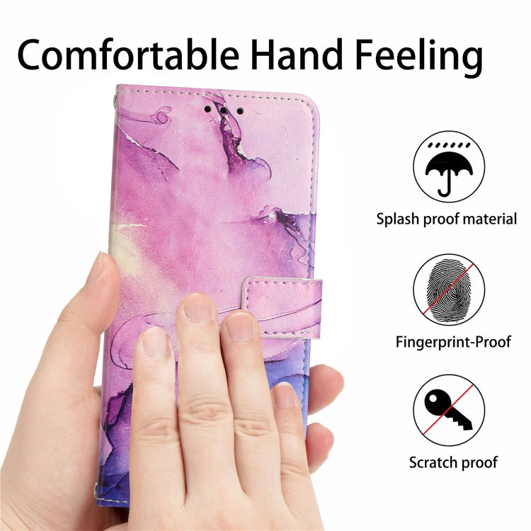 For Samsung Galaxy S25+ 5G Painted Marble Pattern Leather Phone Case(Purple) - Galaxy S25+ 5G Cases by PMC Jewellery | Online Shopping South Africa | PMC Jewellery | Buy Now Pay Later Mobicred