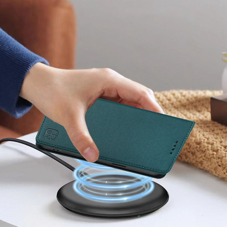 For Ulefone Note 14 RC01 Dual-Folded Magnetic Suction RFID Leather Phone Case(Dark Green) - Ulefone Cases by PMC TechLife | Online Shopping South Africa | PMC TechLife | Buy Now Pay Later Mobicred