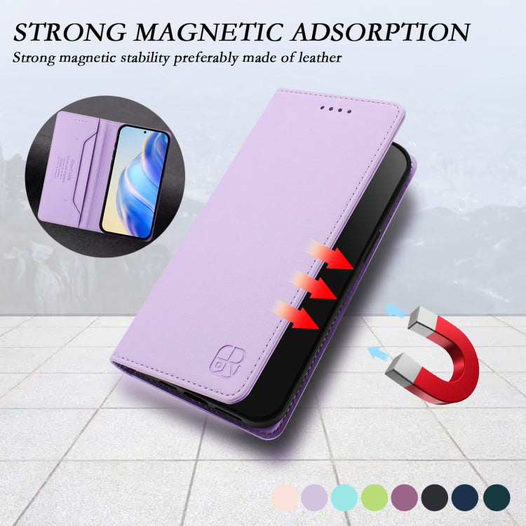 For Ulefone Note 16 Pro RC01 Dual-Folded Magnetic Suction RFID Leather Phone Case(Light Purple) - Ulefone Cases by PMC TechLife | Online Shopping South Africa | PMC TechLife | Buy Now Pay Later Mobicred