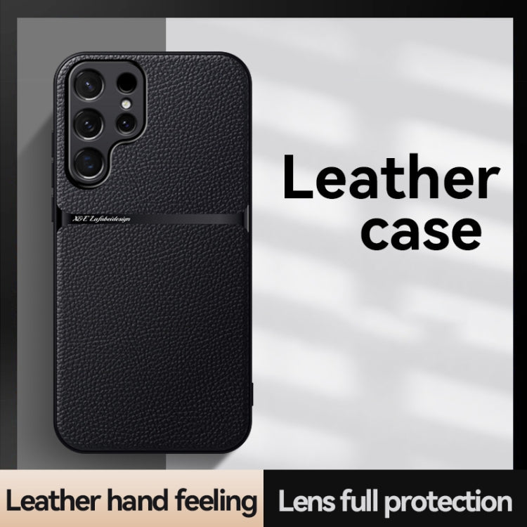 For Samsung Galaxy S25 Ultra 5G Litchi Leather Magnetic Full Coverage Shockproof Phone Case(Black) - Galaxy S25 Ultra 5G Cases by PMC Jewellery | Online Shopping South Africa | PMC Jewellery | Buy Now Pay Later Mobicred