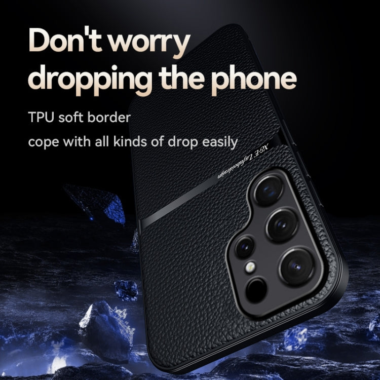 For Samsung Galaxy S25 Ultra 5G Litchi Leather Magnetic Full Coverage Shockproof Phone Case(Blue) - Galaxy S25 Ultra 5G Cases by PMC Jewellery | Online Shopping South Africa | PMC Jewellery | Buy Now Pay Later Mobicred