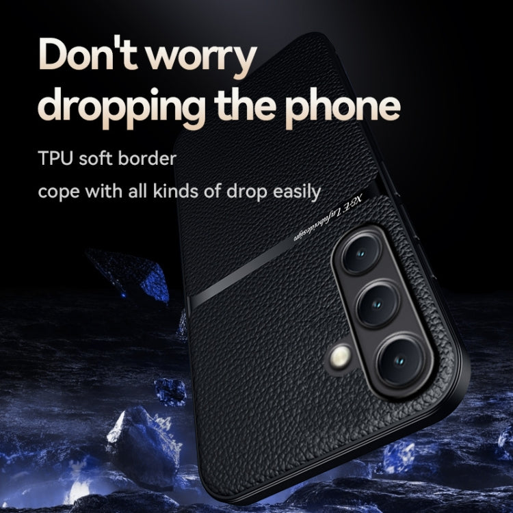 For Samsung Galaxy S25+ 5G Litchi Leather Magnetic Full Coverage Shockproof Phone Case(Navy Blue) - free shipping - PMC Jewellery - Order now!