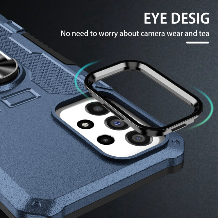 For Samsung Galaxy S25 5G Ring Holder Armor Hybrid Phone Case(Blue) - Galaxy S25 5G Cases by PMC Jewellery | Online Shopping South Africa | PMC Jewellery | Buy Now Pay Later Mobicred