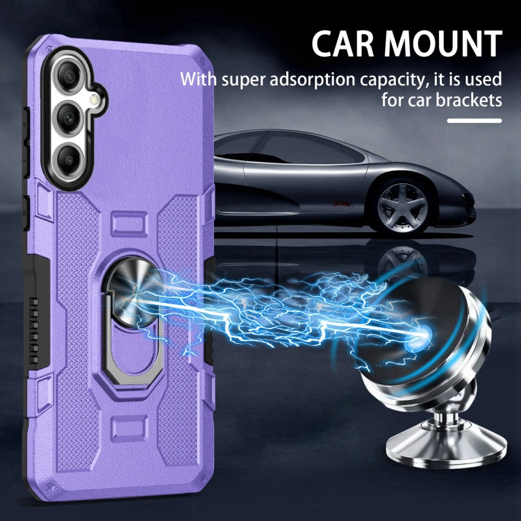 For Samsung Galaxy S25+ 5G Ring Holder Armor Hybrid Phone Case(Purple) - Galaxy S25+ 5G Cases by PMC Jewellery | Online Shopping South Africa | PMC Jewellery | Buy Now Pay Later Mobicred